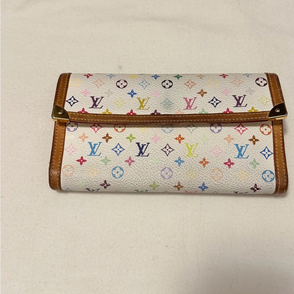 Louis Vuitton White Multicolor Monogram Wallet